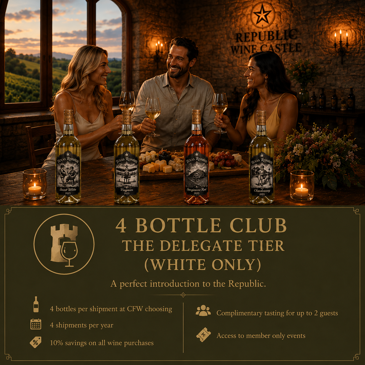 THE 4 BOTTLE CLUB - THE DELEGATE TIER (White Only)