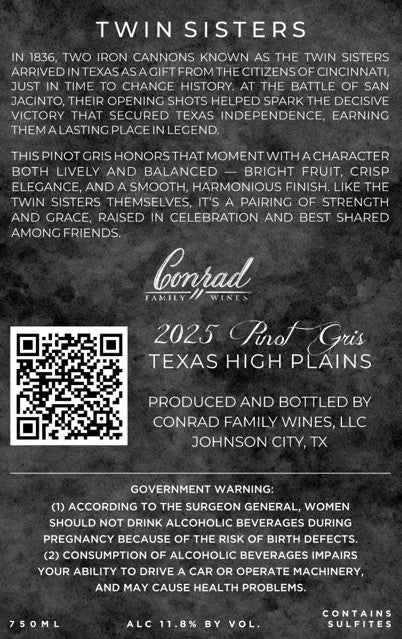 Twin Sisters - Texas Republic Pinot Gris