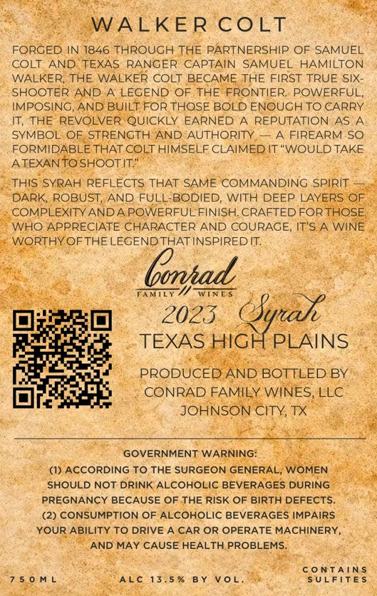 Walker Colt - Texas Republic Syrah